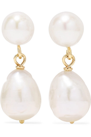 Mia gold pearl earrings