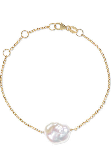 Baroque 9-karat gold pearl bracelet