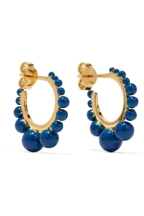 Ana gold-plated beaded hoop earrings