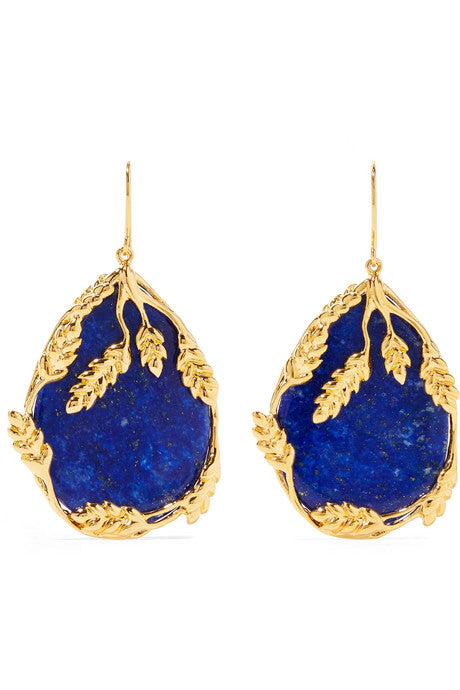 Françoise gold-plated lapis lazuli earrings