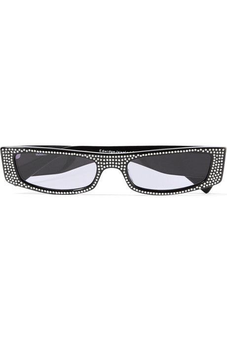 + Alain Mikli Edwidge crystal-embellished square-frame acetate sunglasses