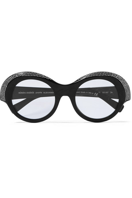 + Alain Mikli Roselyn round-frame crystal-embellished acetate sunglasses