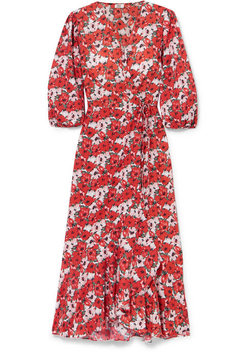 Noleen floral-print cotton-poplin wrap dress