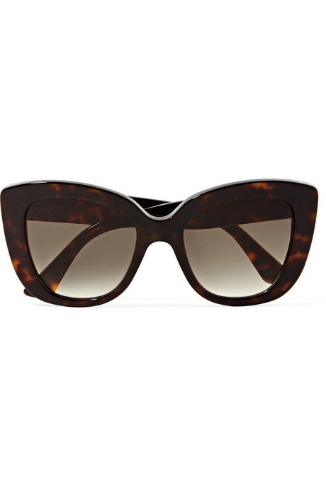 Havana cat-eye tortoiseshell acetate sunglasses