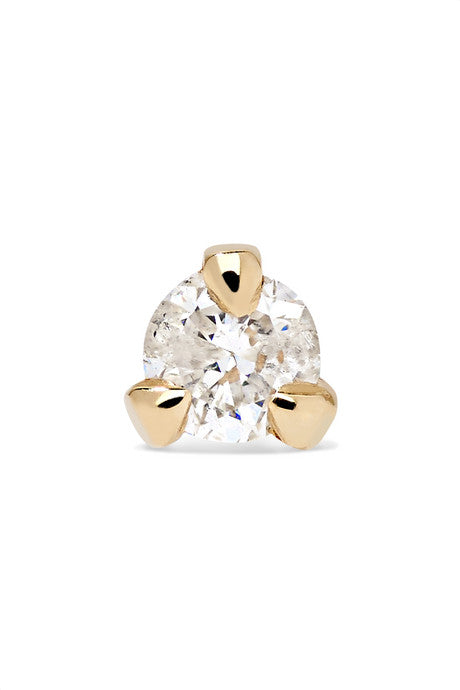 Teeny 14-karat gold diamond earring