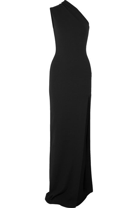 Averie one-shoulder stretch-knit gown