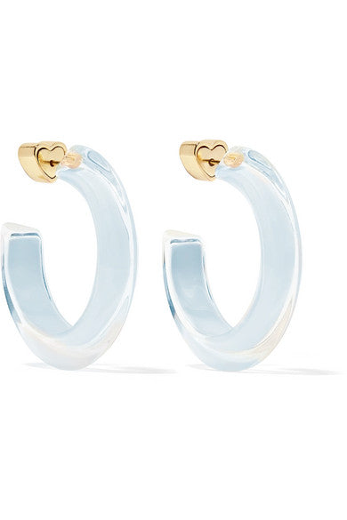 Small Jelly Lucite and enamel hoop earrings