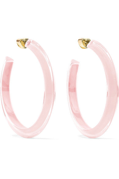 Medium Jelly Lucite and enamel hoop earrings