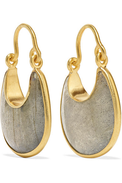 18-karat gold labradorite earrings