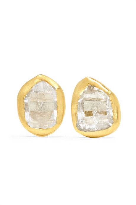 18-karat gold Herkimer diamond earrings