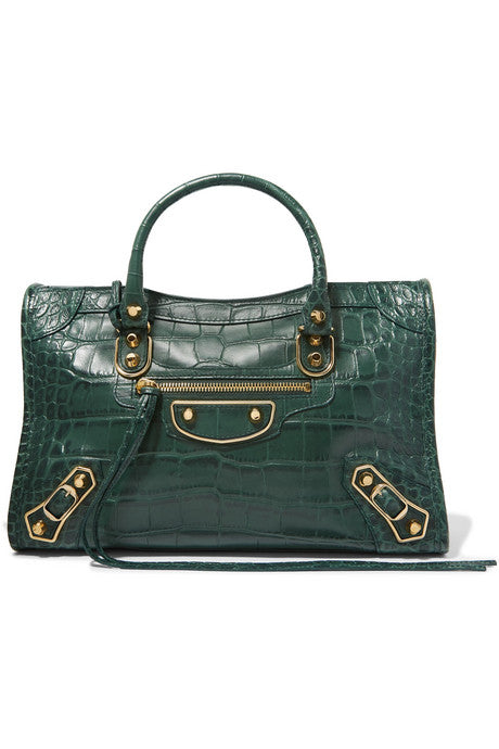 Classic City small croc-effect leather tote