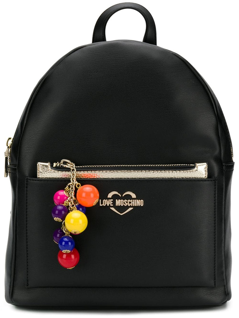 contrast charm backpack