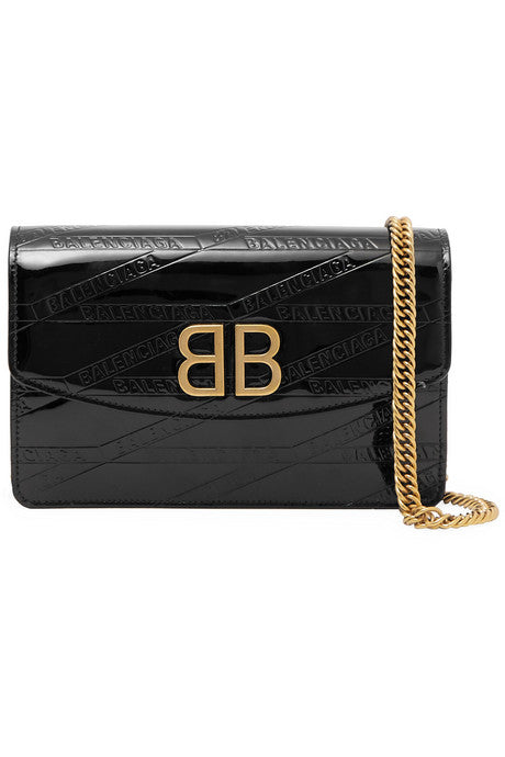 BB patent-leather shoulder bag