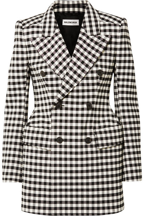 Hourglass gingham woven blazer