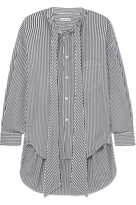 New Swing striped cotton-poplin shirt