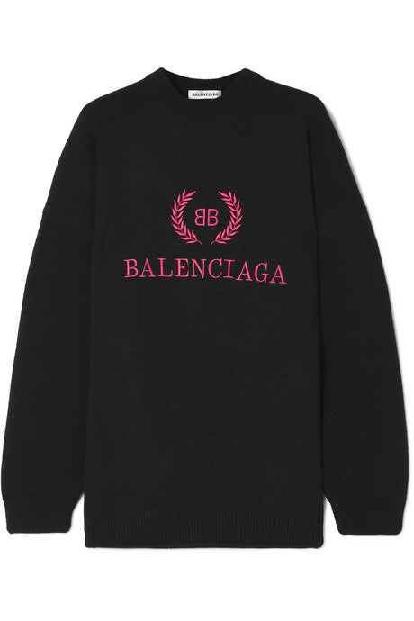 Embroidered wool and cashmere-blend sweatshirt