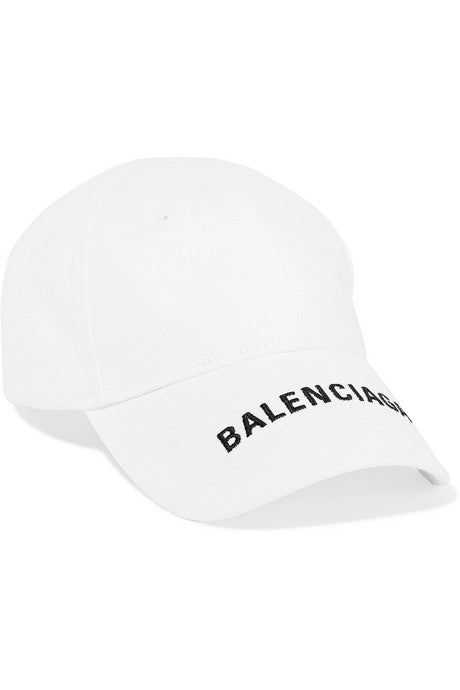 Embroidered cotton-twill baseball cap