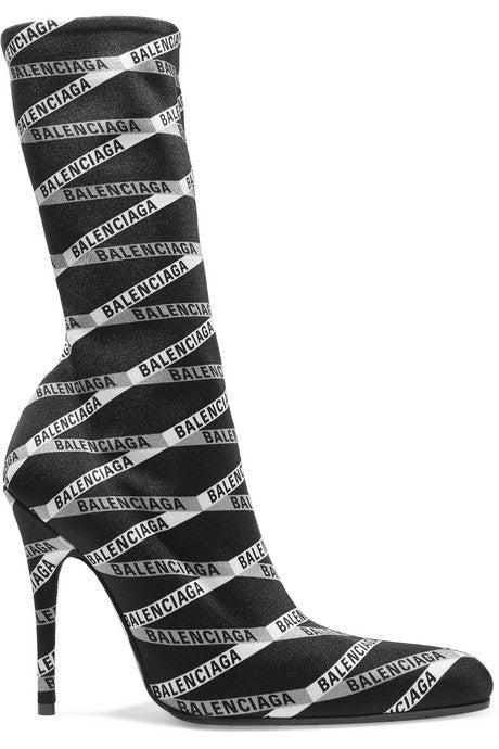 Logo-print spandex sock boots