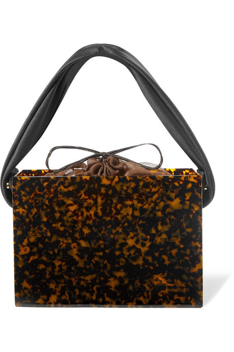 Guaria tortoiseshell acetate and silk-satin tote