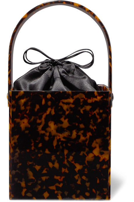 Stelis tortoiseshell acetate and silk-satin tote