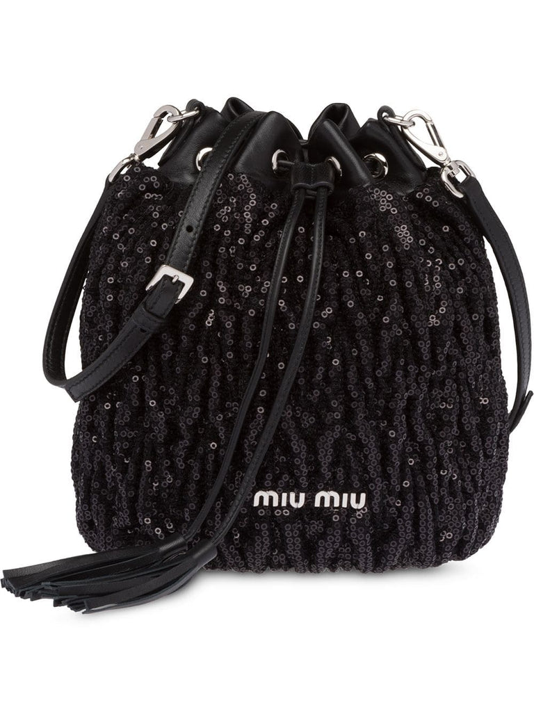 Sequin bucket bag