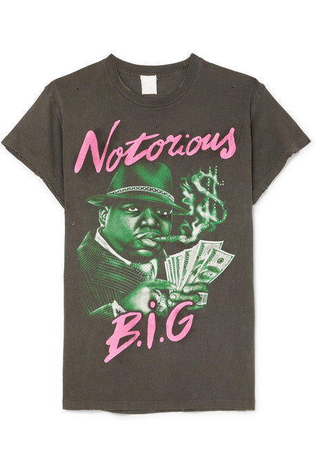 Biggie distressed printed cotton-jersey T-shirt