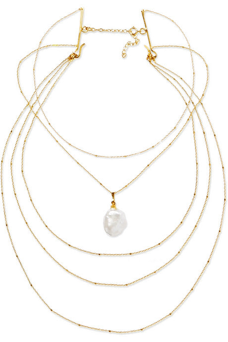 Taura gold-plated pearl choker