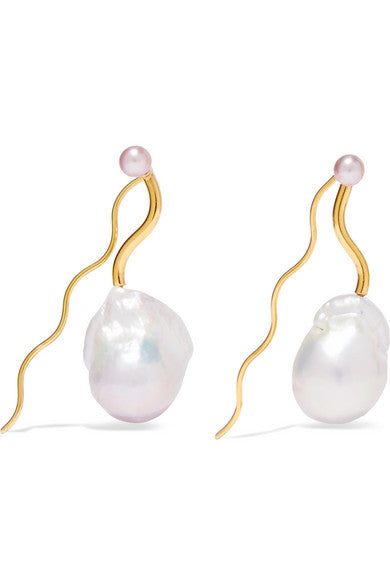 Amphitrie gold-plated pearl earrings