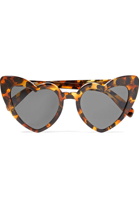 Loulou heart-shaped leopard-print tortoiseshell acetate sunglasses