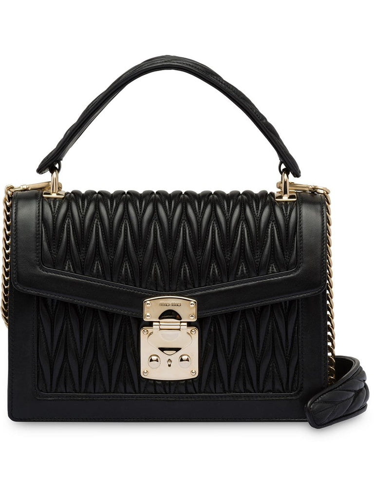 Miu Confidential matelassé leather bag