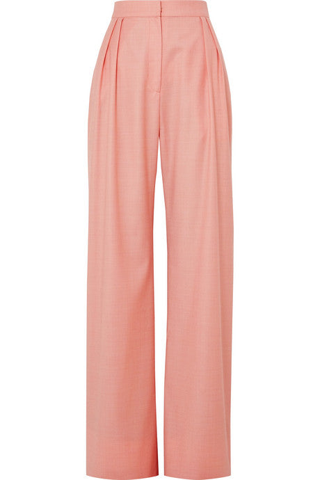 Wool-blend wide-leg pants