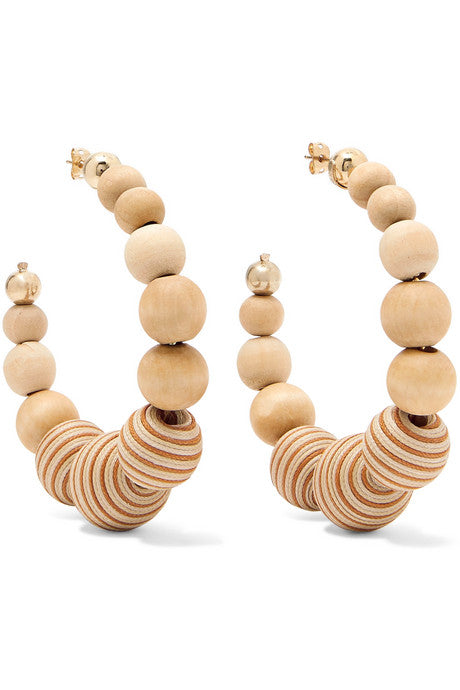 Wooden hoop earrings