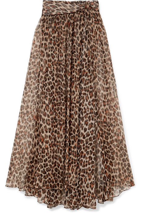 Hera leopard-print silk and Lurex-blend chiffon maxi skirt