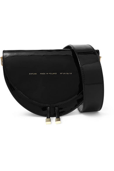 Patent-leather shoulder bag