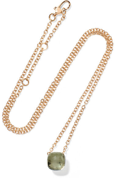 Nudo 18-karat white and rose gold prasiolite necklace