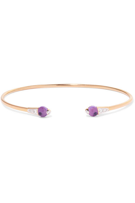 18-karat rose gold, amethyst and diamond cuff