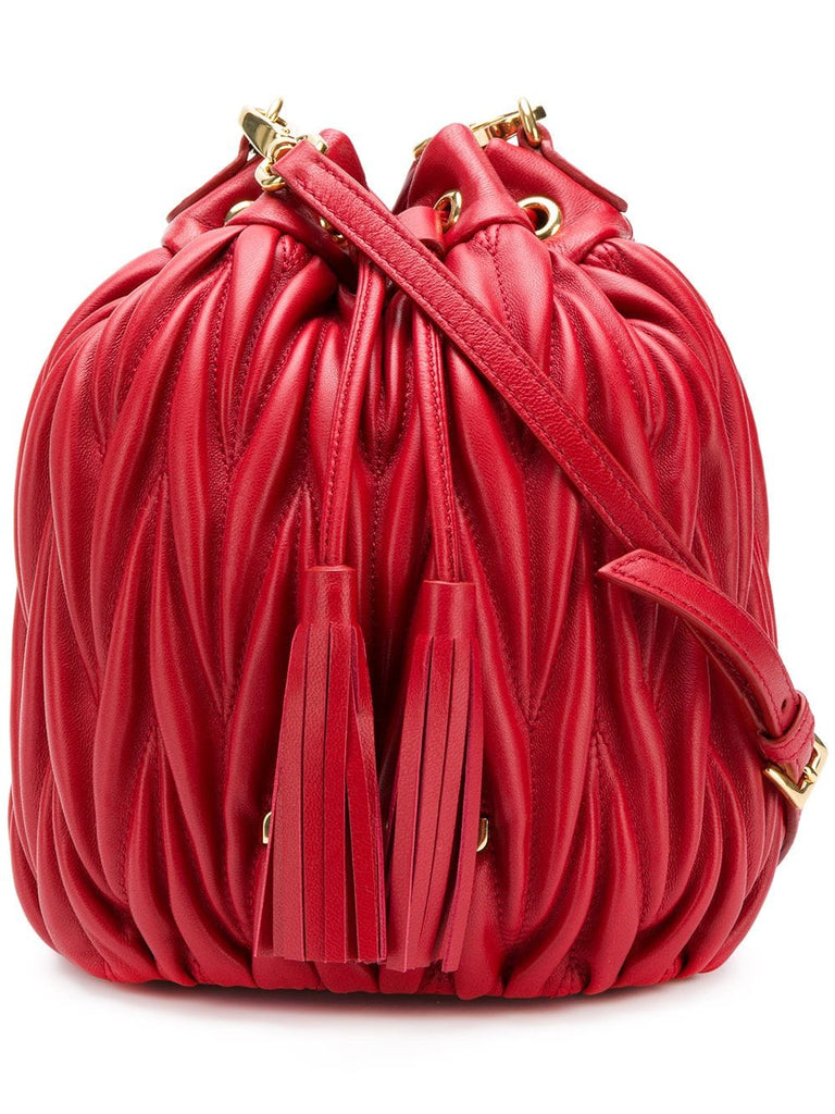 matelassé bucket bag