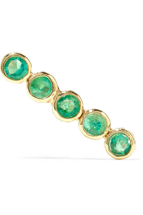 14-karat gold emerald earring