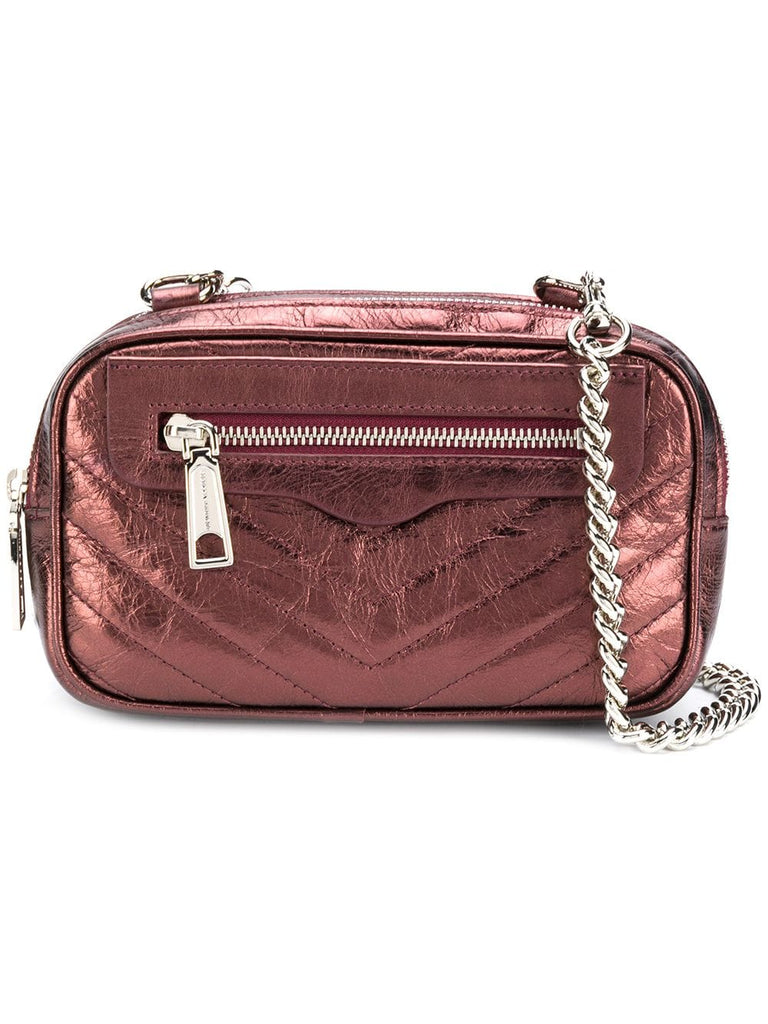 double zip crossbody distressed bag