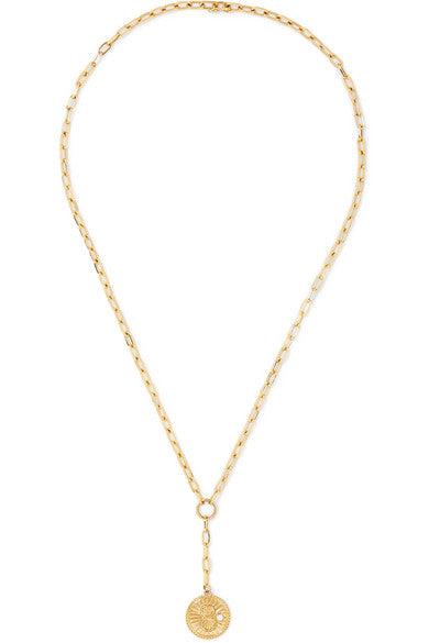 Karma 18-karat gold diamond necklace