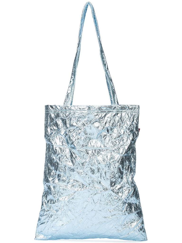 metallic shopper tote