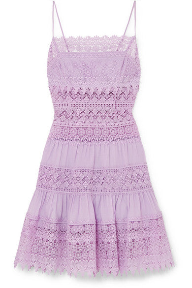 Joya broderie anglaise cotton-blend mini dress