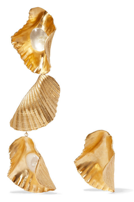 Gold-plated and resin earrings