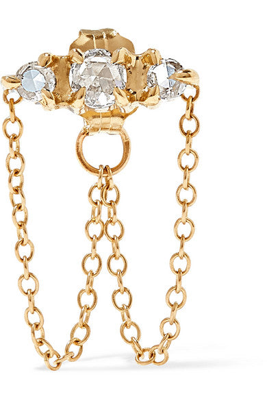 Sleeping Beauty gold diamond earring