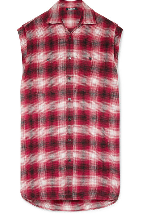 Oversized checked cotton-flannel shirt