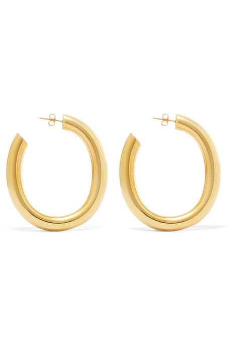 Curve gold-tone hoop earrings