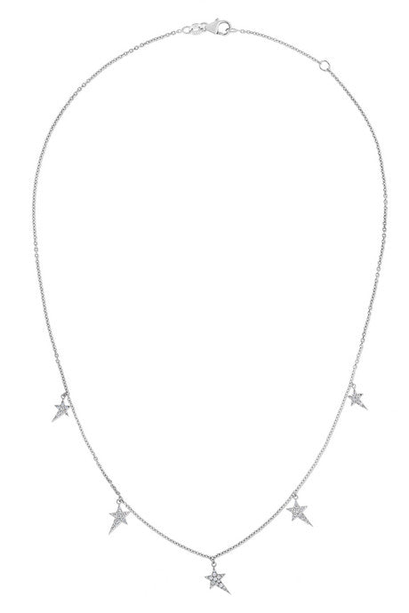 5 Star 18-karat white gold diamond necklace