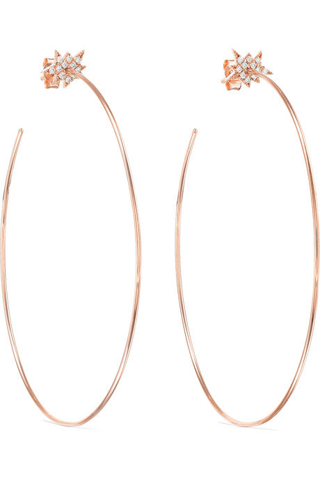 Explosion 18-karat rose gold diamond hoop earrings