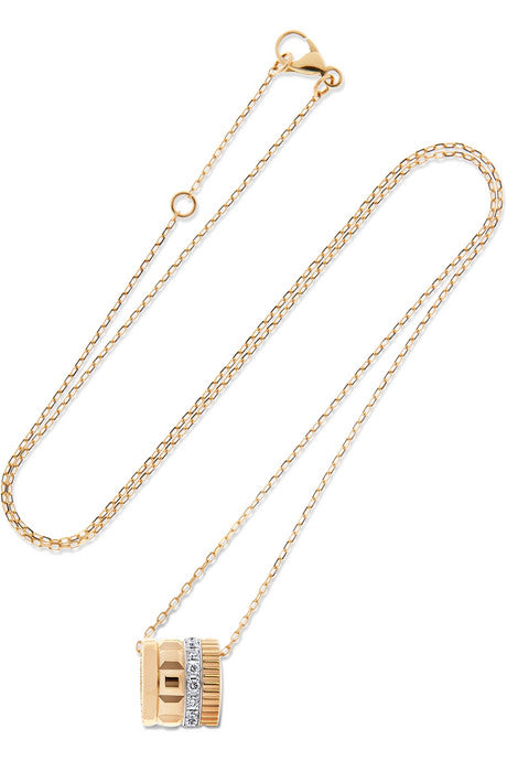 Quatre Radiant Edition 18-karat yellow and white gold diamond necklace