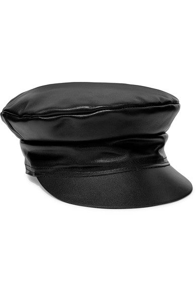 Biker leather cap